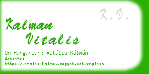 kalman vitalis business card